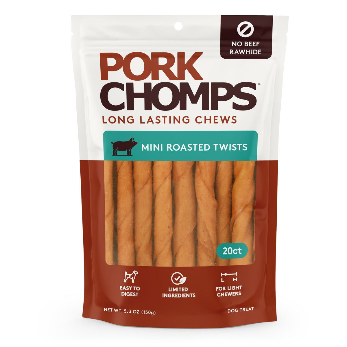 Pork Chomps - Roasted Mini Twists - 20 Count