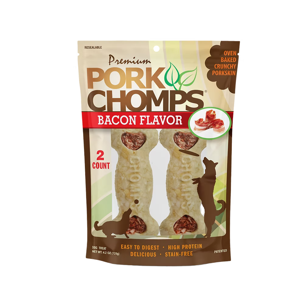 4" Bacon Flavor Crunchy Bone - 2 Count