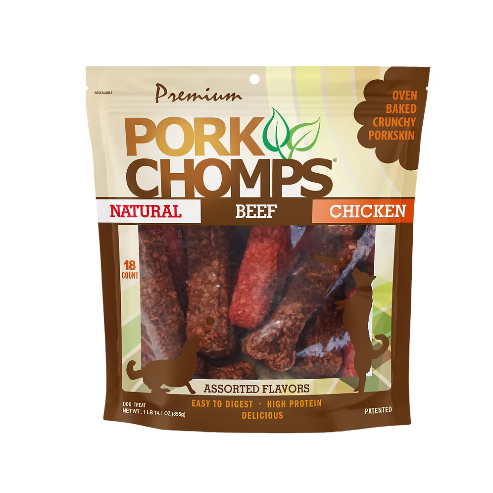 4" Assorted Natural, Beef & Chicken Flavor Crunchy Bone - 18 Count