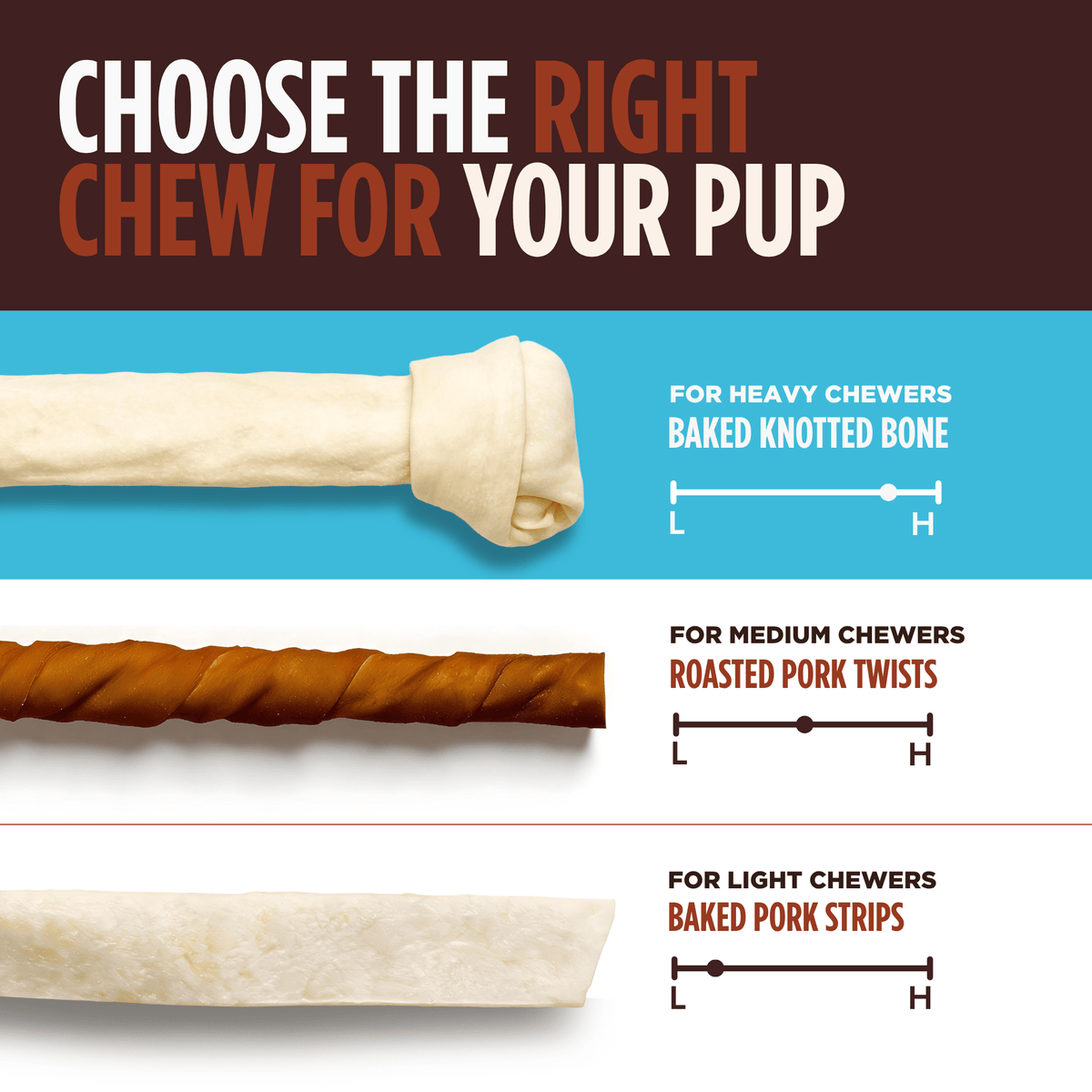 Pork Chomps - 20" Baked Knot - 1 Count for Heavy Chewers