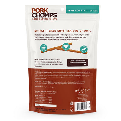 Pork Chomps - Roasted Mini Twists - 20 Count