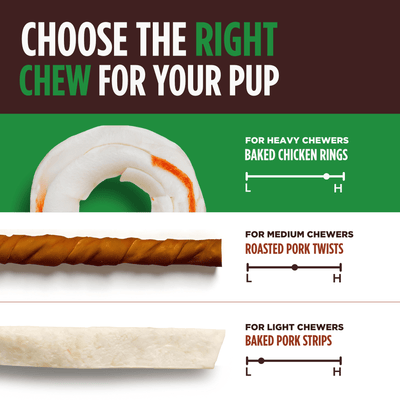 Pork Chomps - 2.5" Pressed Rings with Real Chicken - 8 Count