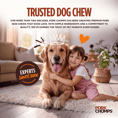 Pork Chomps - 4-5" Assorted Natural, Beef & Chicken Flavor Munchy Sticks - 100 Count