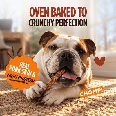 Pork Chomps - 6" Assorted Natural, Beef and Chicken Flavor Crunchy Strips